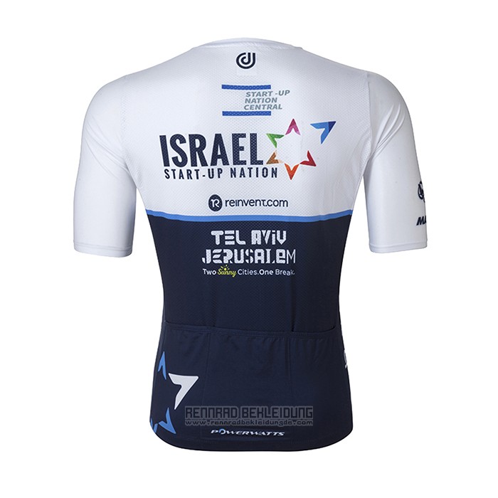 2021 Fahrradbekleidung Israel Cycling Academy Blau Wei Trikot Kurzarm und Tragerhose - zum Schließen ins Bild klicken
